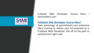 fullstack web developer course nerul samiinfotech