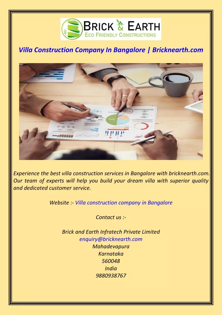 villa construction company in bangalore