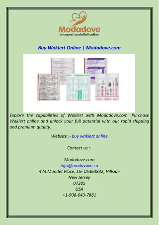 Buy Waklert Online  Modadove.com