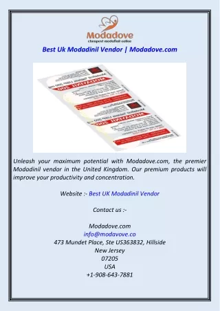 Best Uk Modadinil Vendor  Modadove.com