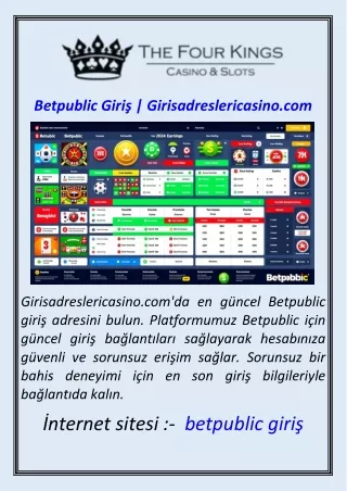 Betpublic Giriş  Girisadreslericasino.com