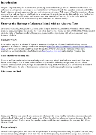 Uncover the Record of Alcatraz Island using an Alcatraz Tour