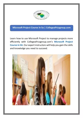 microsoft project course in sa collegeafricagroup