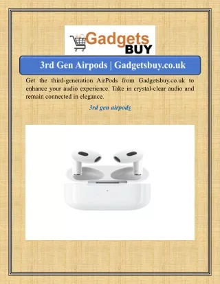 3rd Gen Airpods | Gadgetsbuy.co.uk