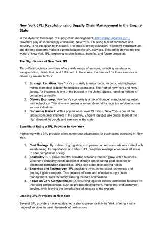 New York 3PL_ Revolutionizing Supply Chain Management in the Empire State