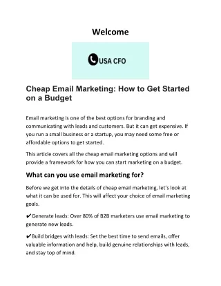 Cheap Email Marketing How to Get Started on a Budget