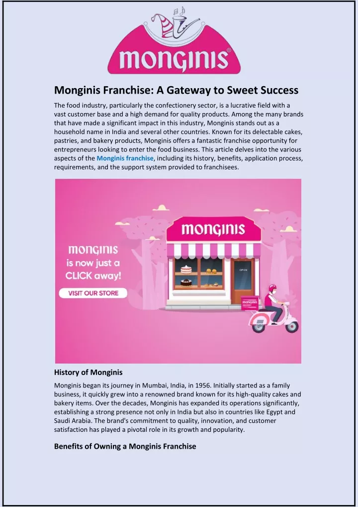 monginis franchise a gateway to sweet success