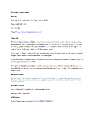 Manhattan Specialty Care