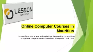 Online Computer Courses in Mauritius