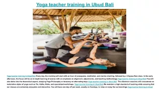 Yoga teacher training in Ubud Bali