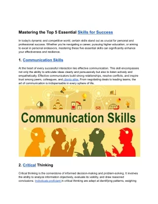 mastering the top 5 essential skills for success
