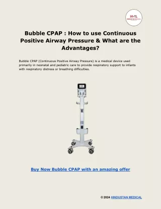 Understanding Bubble CPAP: Benefits and Usage