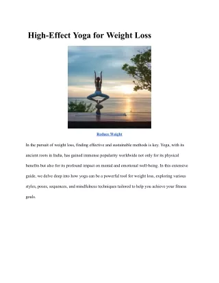 High-Effect Yoga for Weight Loss