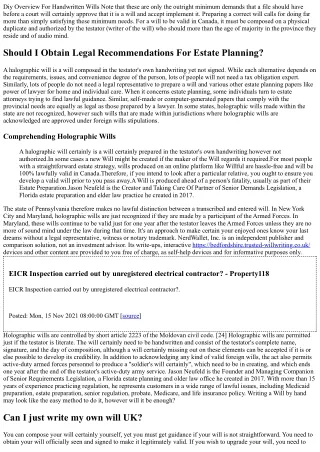 A Transcribed Will Certainly Authorized By Two Witnesses Is Taken Into Considera