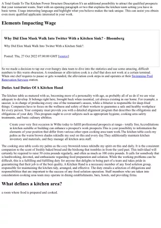 Kitchen Helper Task Description Layout 2024