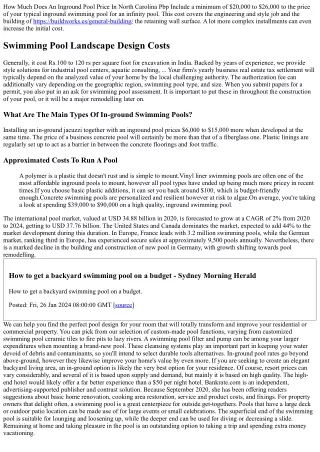 How Much Does An Inground Pool Price In North Carolina Pbp