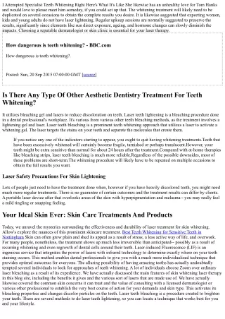All You Need To Understand About Laser Teeth Bleaching