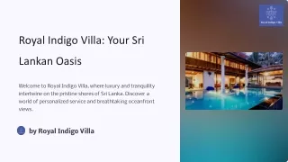 Explore Boutique Beachfront Villas in Sri Lanka with Royal Indigo Villa