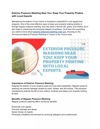 Exterior Pressure Washing Near You_ Keep Your Property Pristine with Local Experts