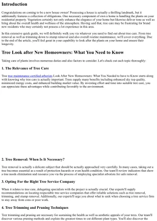 Tree Look After New Homeowners: What You Needed to have to Know