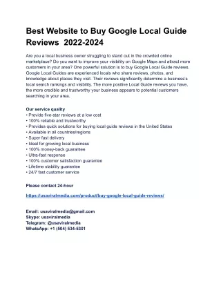 Best Website to Buy Google Local Guide Reviews