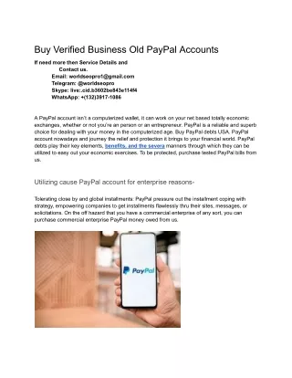 Buy Verified Business Old PayPal Accounts