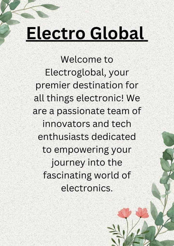 PPT - Buy Electronics Online In India | Electro Global PowerPoint ...