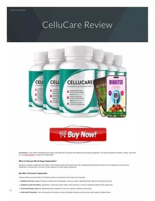 CelluCare Review - You Should Buy CelluCare Supplement Or Not ?