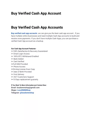 One Of The Best Website To Buy Verified Cash App Account