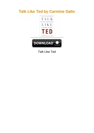Talk Like Ted by Carmine Gallo