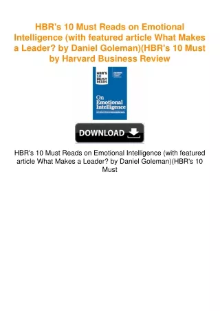 HBR's 10 Must Reads on Emotional Intelligence (with featured article What