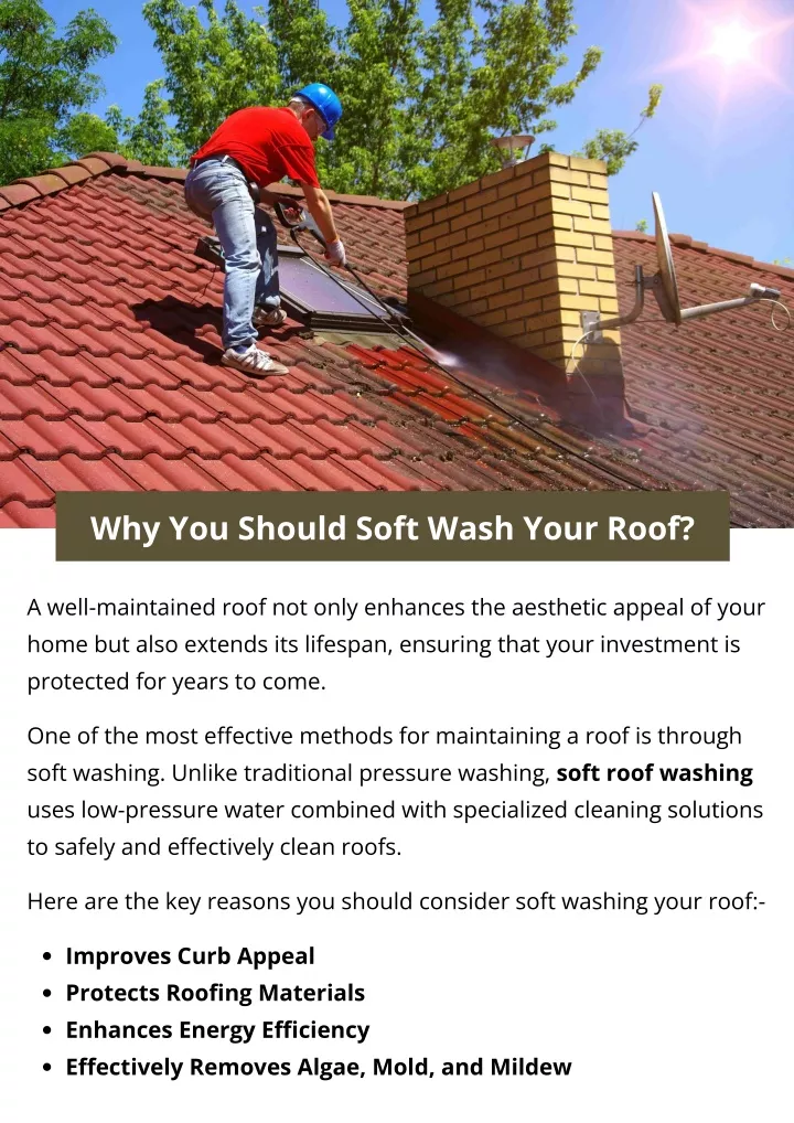 why you should soft wash your roof