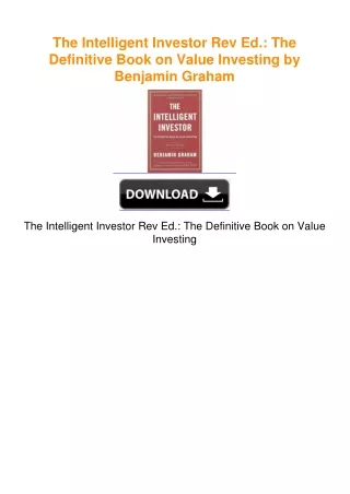 The Intelligent Investor Rev Ed.: The Definitive Book on Value Investing