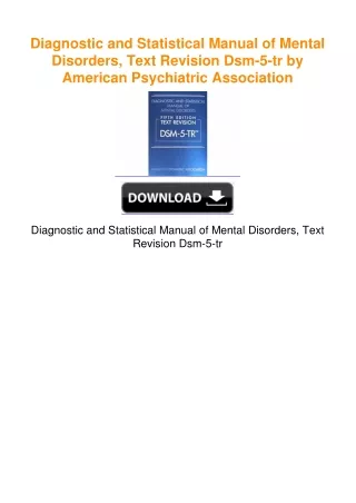 Diagnostic and Statistical Manual of Mental Disorders, Text Revision