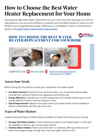 How to Choose the Best Water Heater Replacement for Your Home