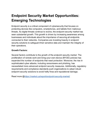 Endpoint Security Market Opportunities:Emerging Technologies