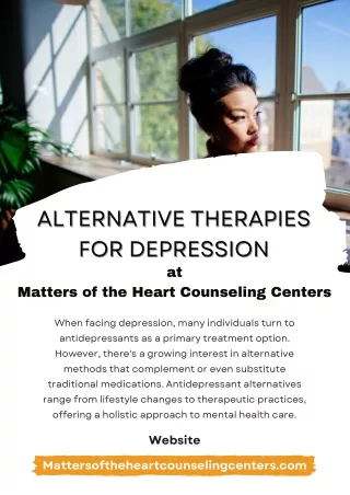 Alternative Therapies for Depression at Matters of the Heart Counseling Centers