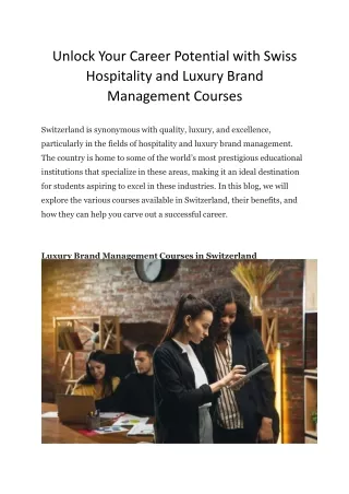 Unlock-Your-Career-Potential-with-Swiss-Hospitality-and-Luxury-Brand-Management-Courses