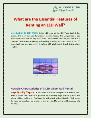 what are the essential features of renting