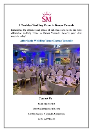 Affordable Wedding Venue in Damas Yaounde