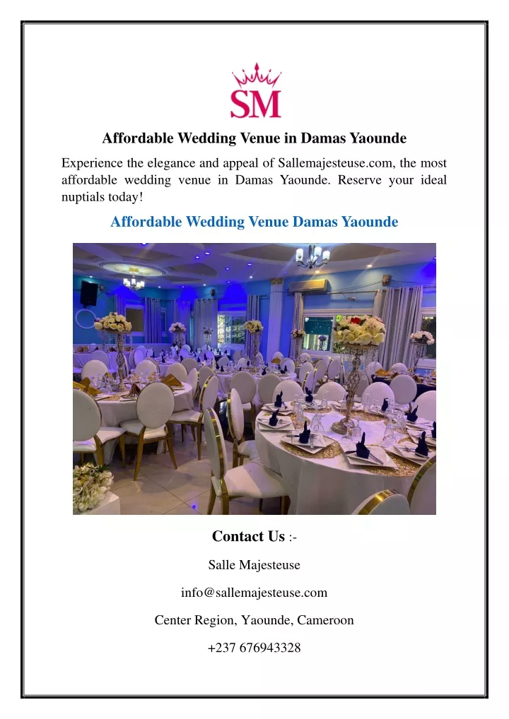 affordable wedding venue in damas yaounde