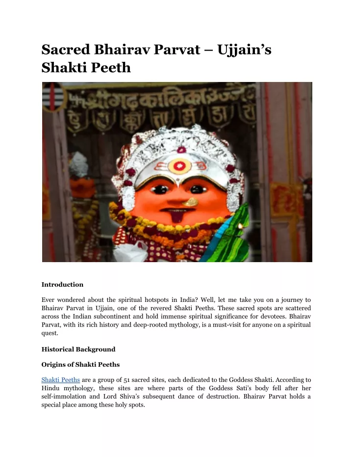 sacred bhairav parvat ujjain s shakti peeth