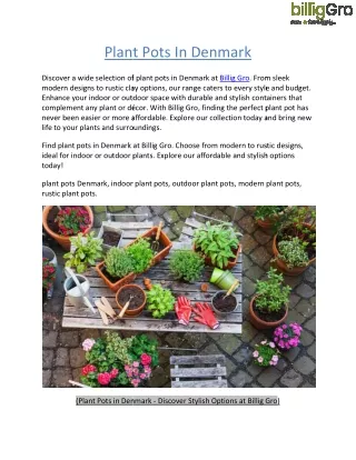 plant pots In Denmark