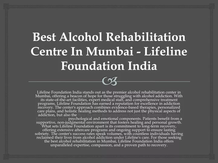 best alcohol rehabilitation centre in mumbai lifeline foundation india