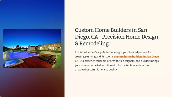 custom home builders in san diego ca precision