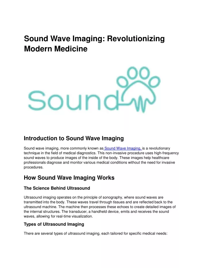 sound wave imaging revolutionizing modern medicine