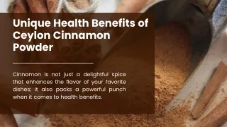 Unique Health Benefits of Ceylon Cinnamon Powder