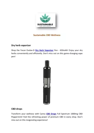sustainable cbd wellness