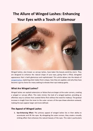 The Allure of Winged Lashes: Enhancing Your Eyes with a Touch of Glamour