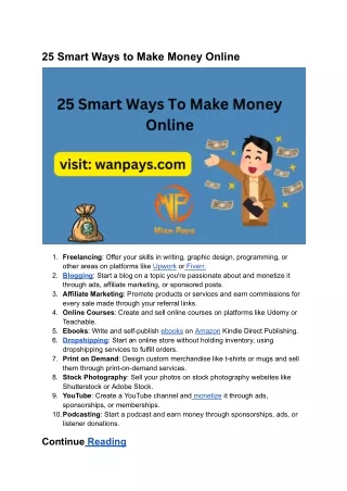 25 Smart Ways to Make Money Online